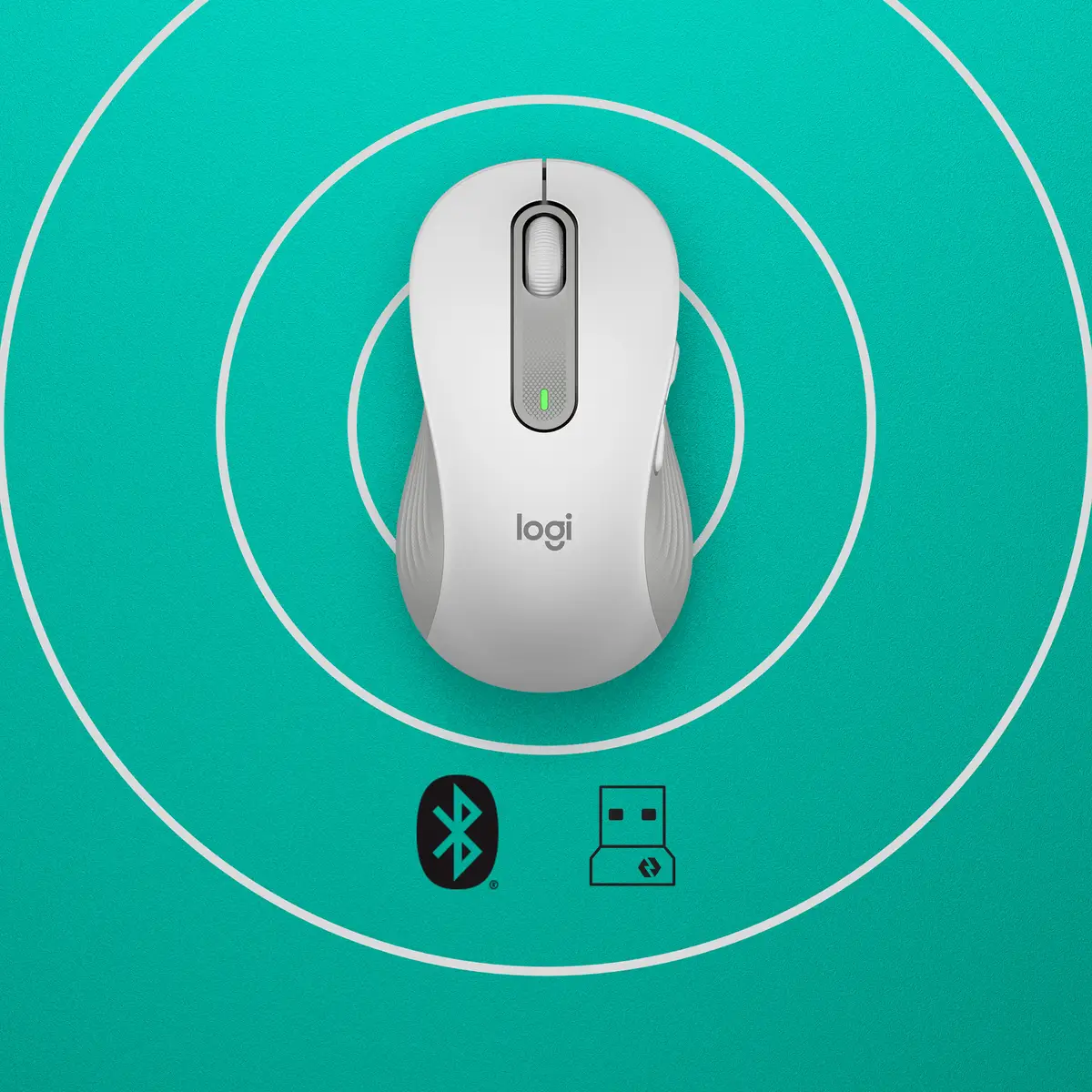 Signature M650 L LEFT Wireless Mouse optisch 5 Tasten Off-White