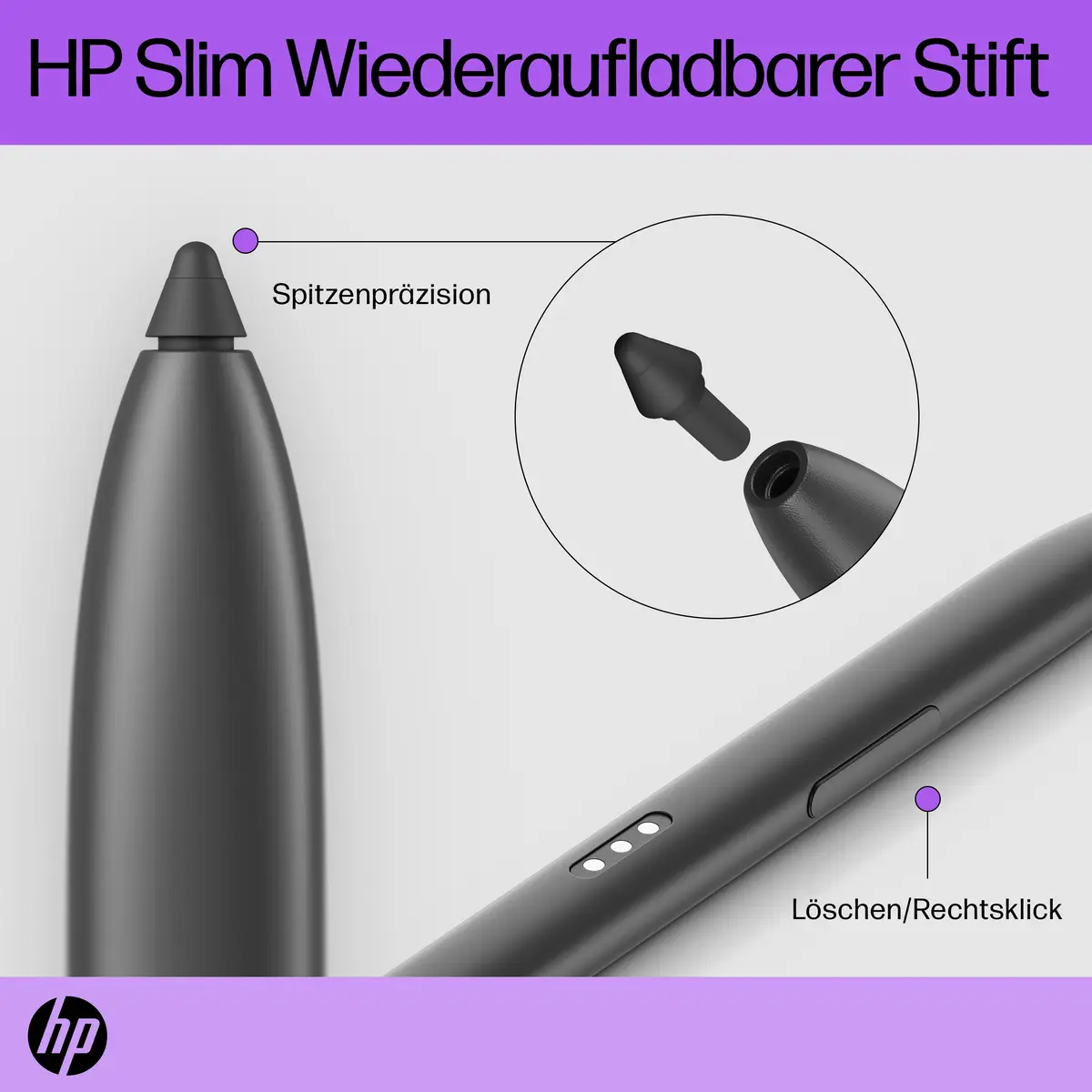 Slim Digitaler Stift 2 Tasten Grau