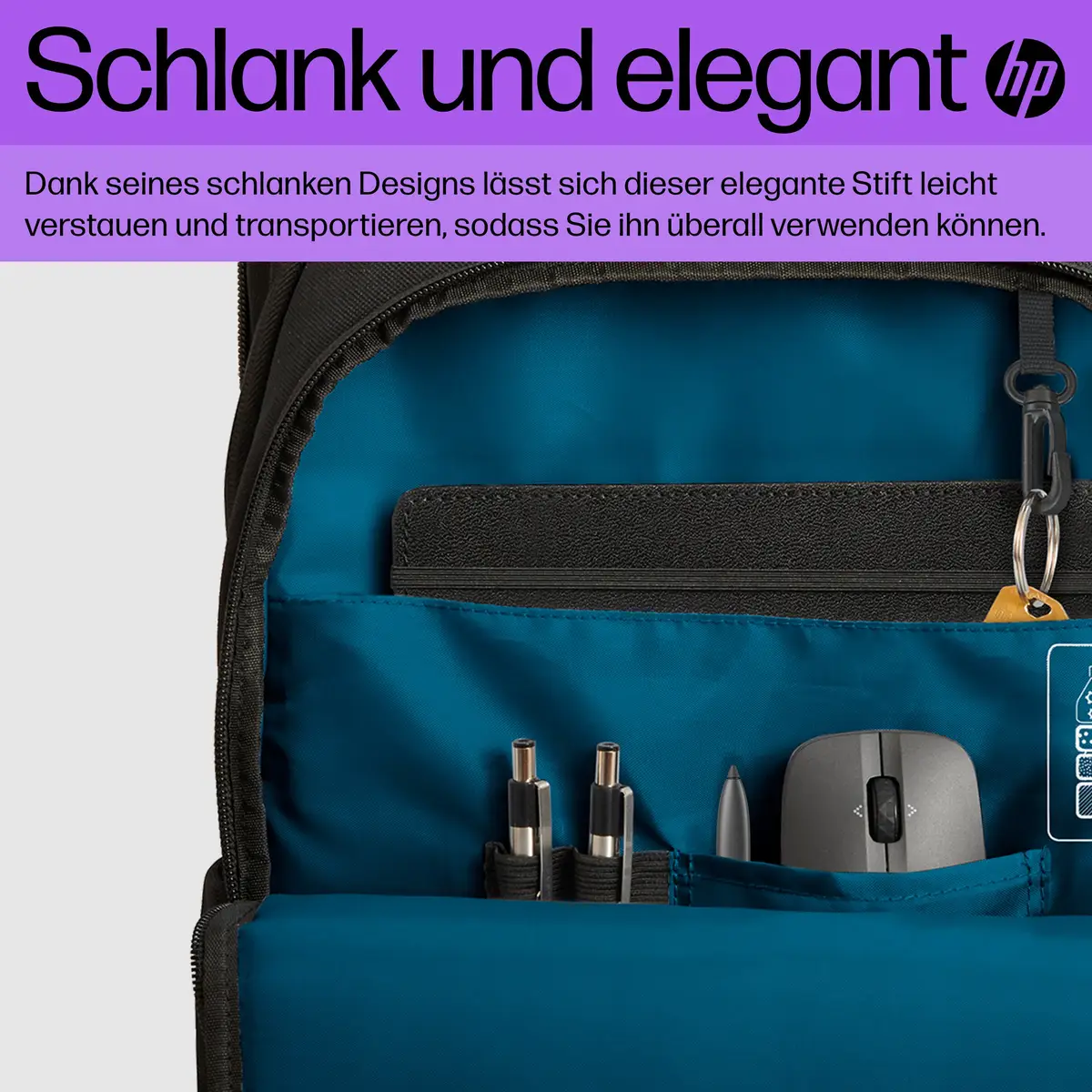 HP Slim Digitaler Stift 2 Tasten Grau