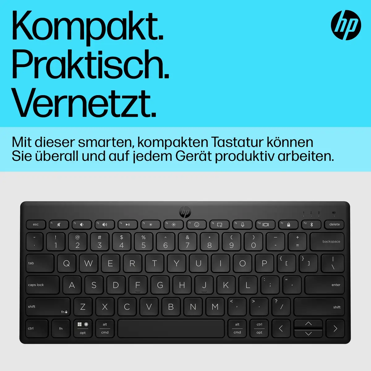 355 Compact Multi-Device Wireless Tastatur Layout Deutsch Schwarz