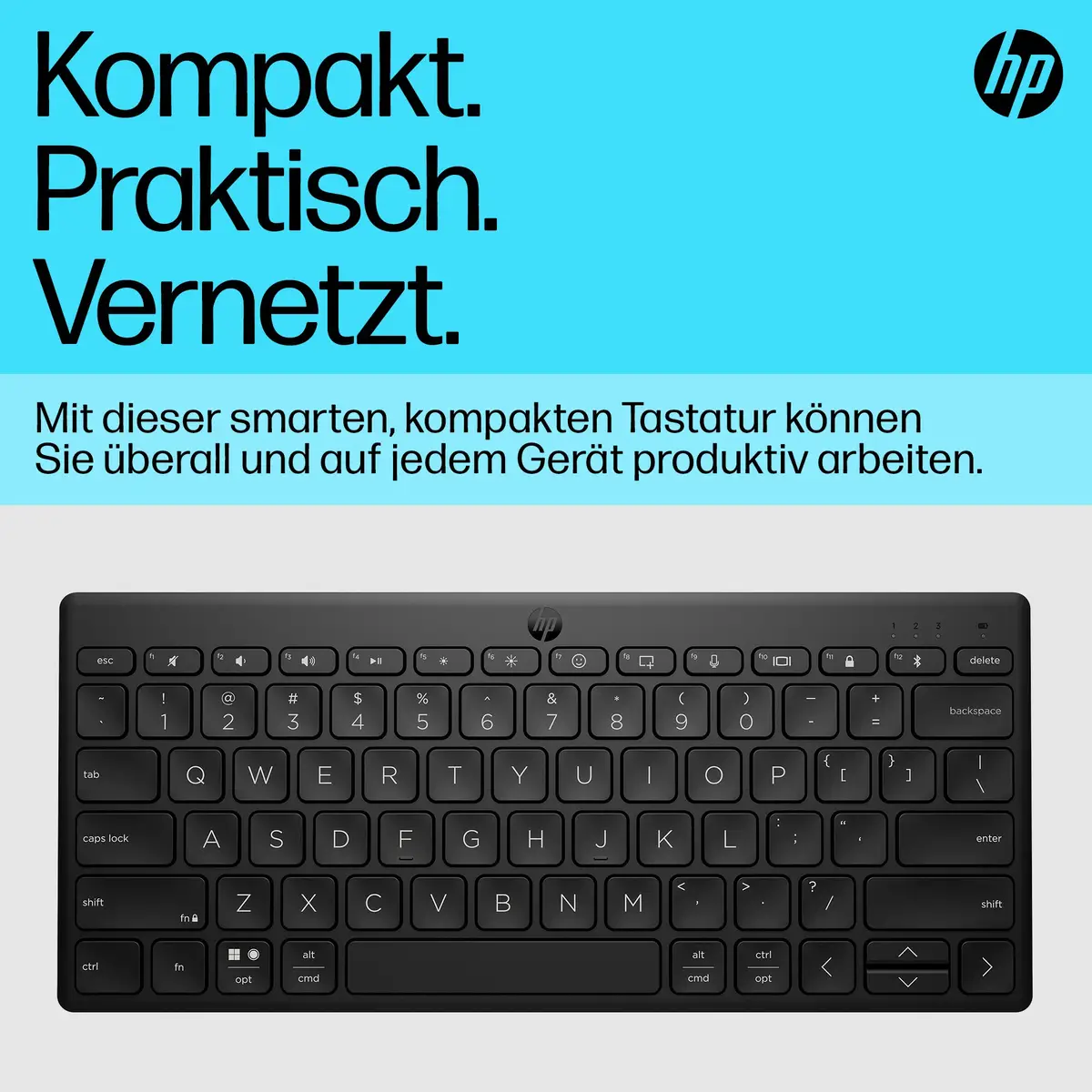 355 Compact Multi-Device Wireless Tastatur Layout Deutsch Schwarz