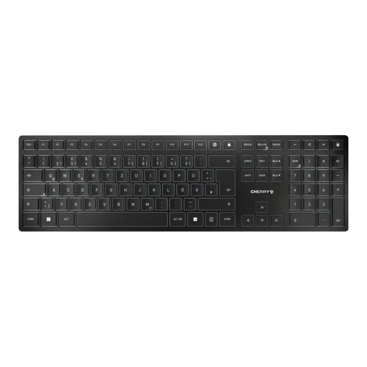 KW 9100 SLIM Wireless Tastatur Layout Deutsch Schwarz/Silber