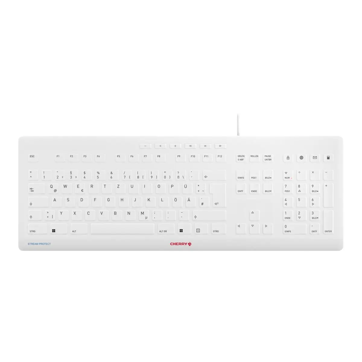 STREAM PROTECT Keyboard USB Layout Deutsch Pale Grey