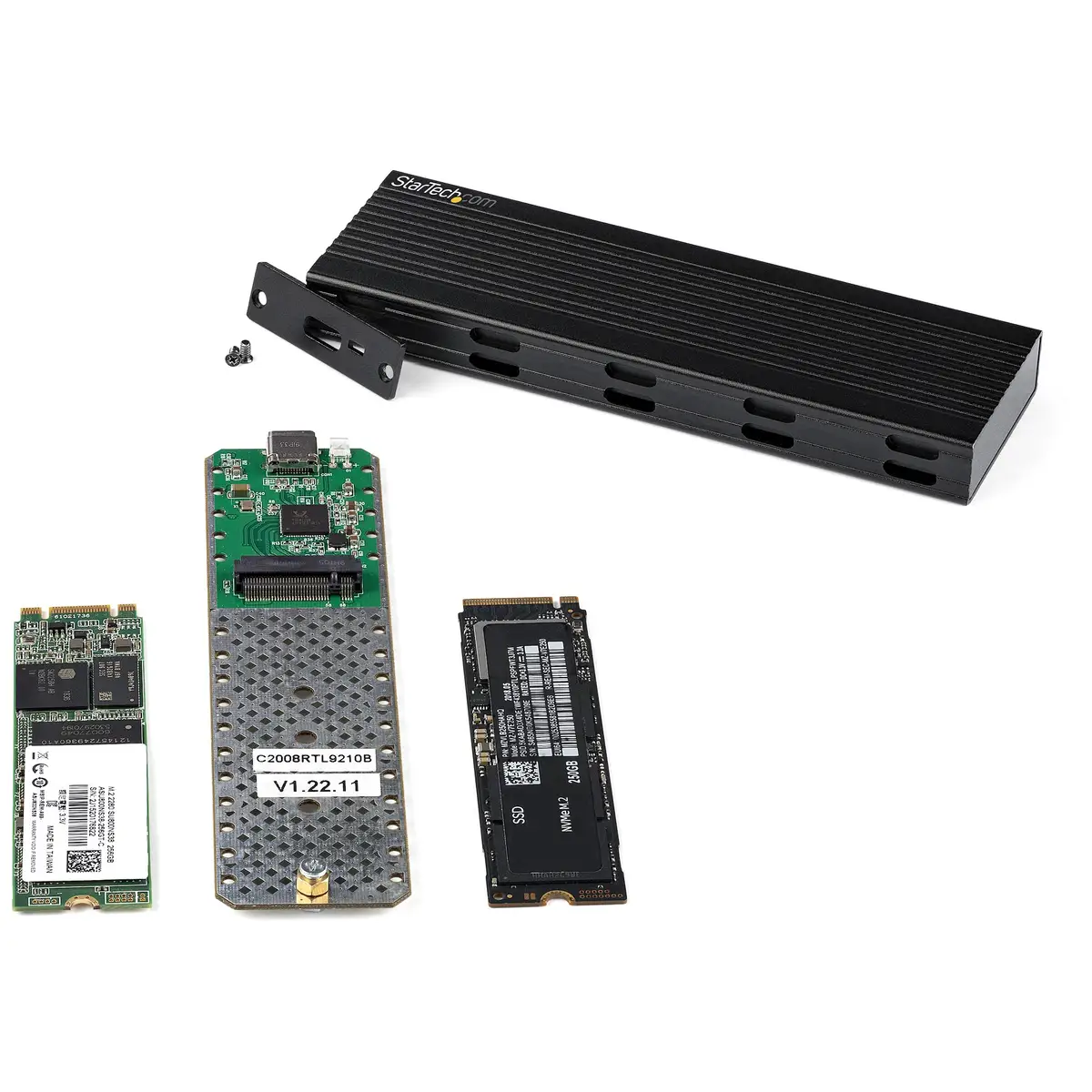 NVMe SSD Gehäuse USB-C 10 Gbit/s auf M.2 NVMe od. M.2 SATA Externes Laufwerk
