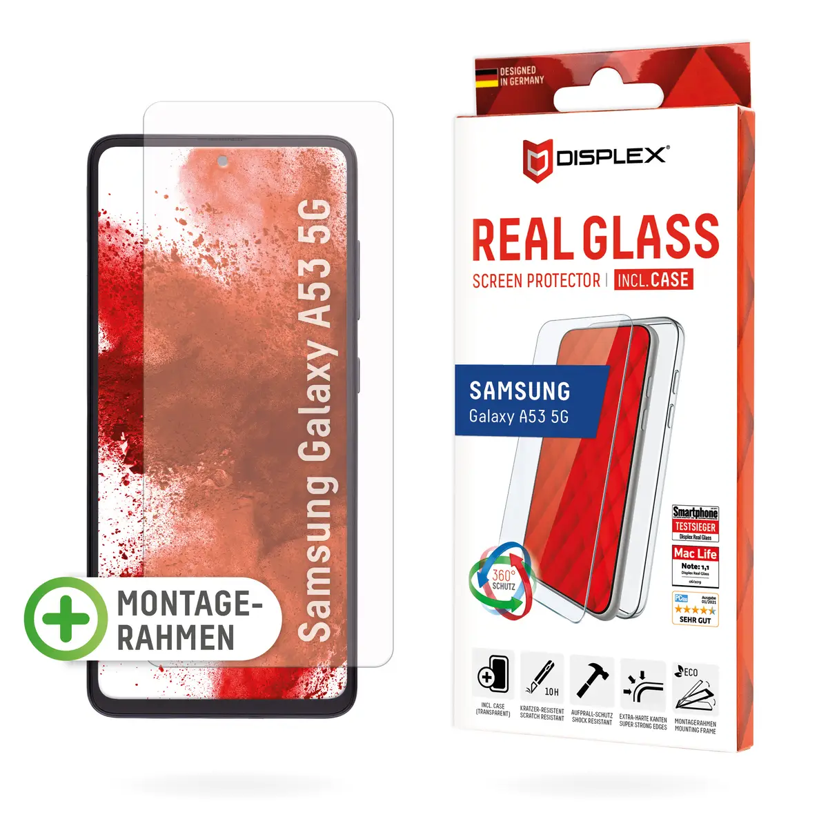 DISPLEX Glas + Schutzhülle für Samsung Galaxy A53 5G