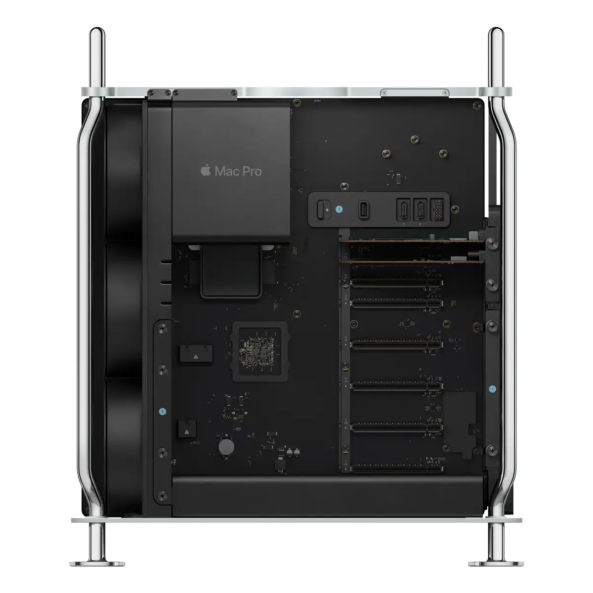 Mac Pro Apple M2 Ultra 24-Core CPU 60-Core GPU Deutsch 64GB RAM 2TB SSD Speicher Edelstahlrahmen mit Standfüßen