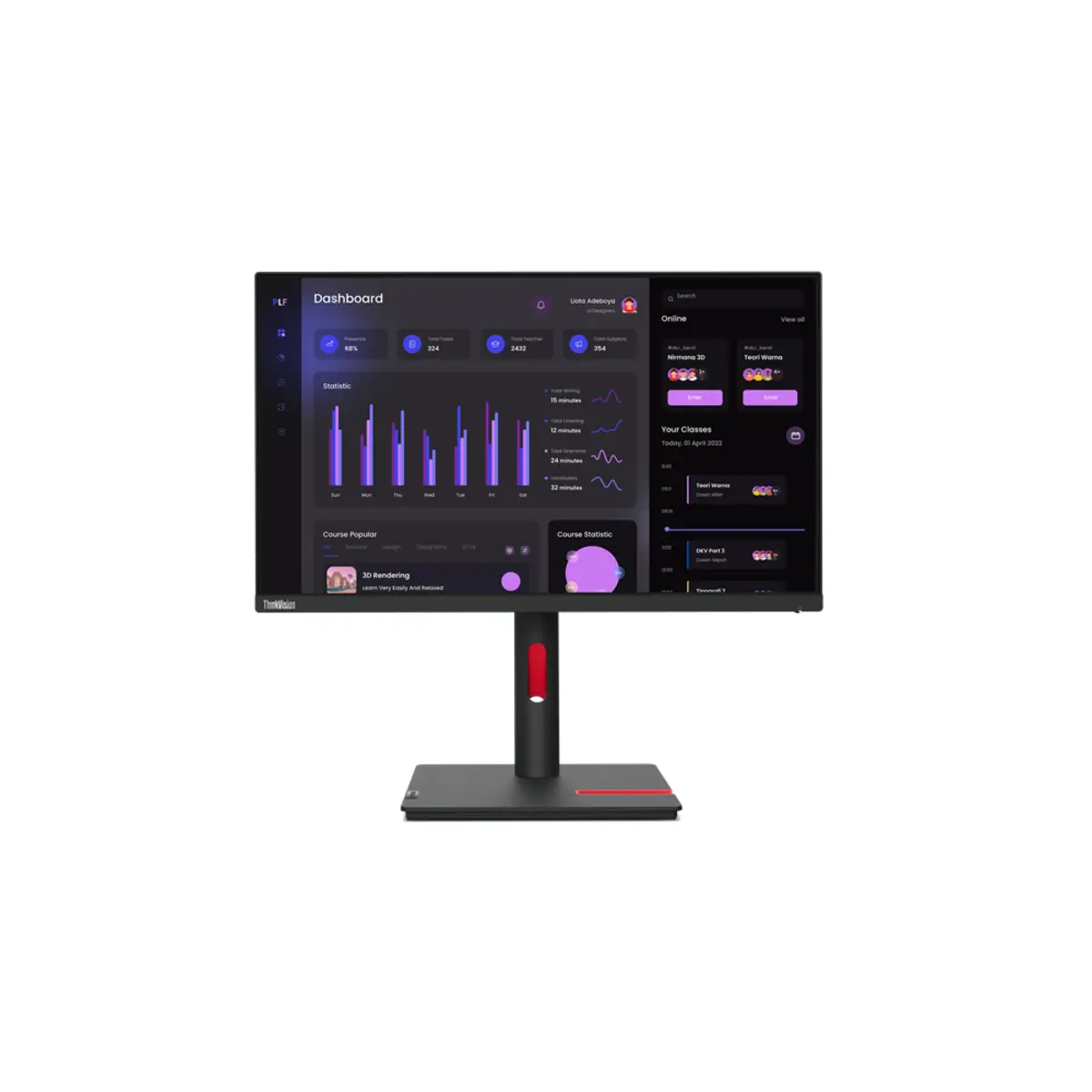 ThinkVision T24i-30 LED-Monitor 60.5 cm (23.8") 1920 x 1080 Full HD 1000:1 4 ms )