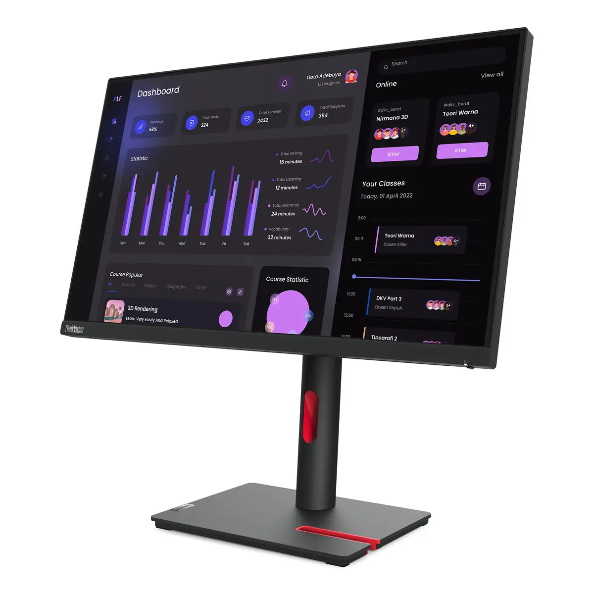 ThinkVision T24i-30 LED-Monitor 60.5 cm (23.8") 1920 x 1080 Full HD 1000:1 4 ms )