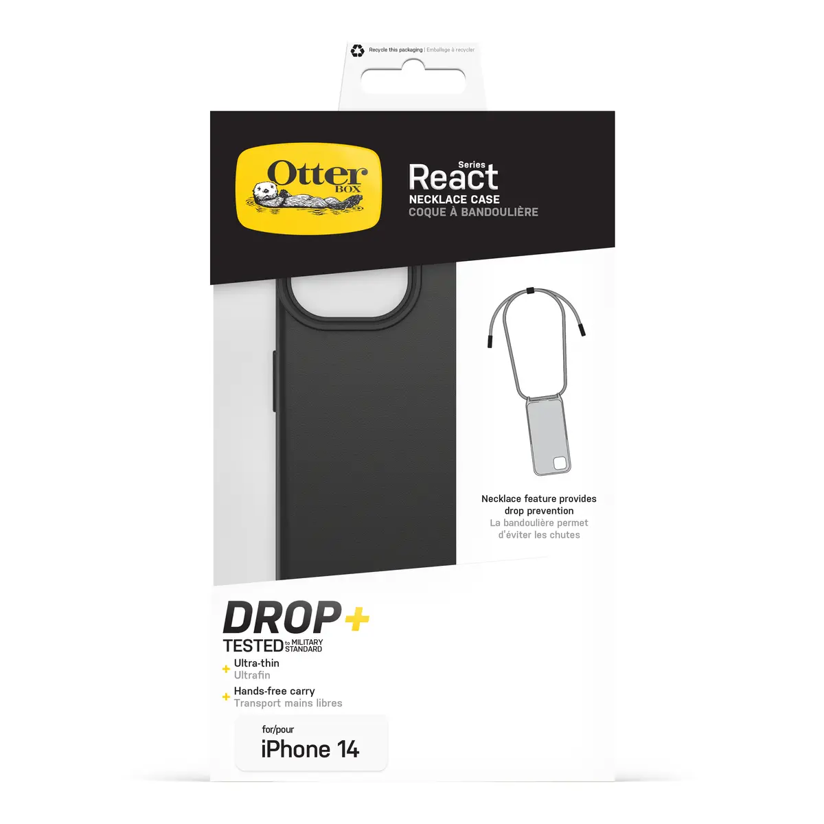 React Necklace Case MagSafe Apple iPhone 14 - black