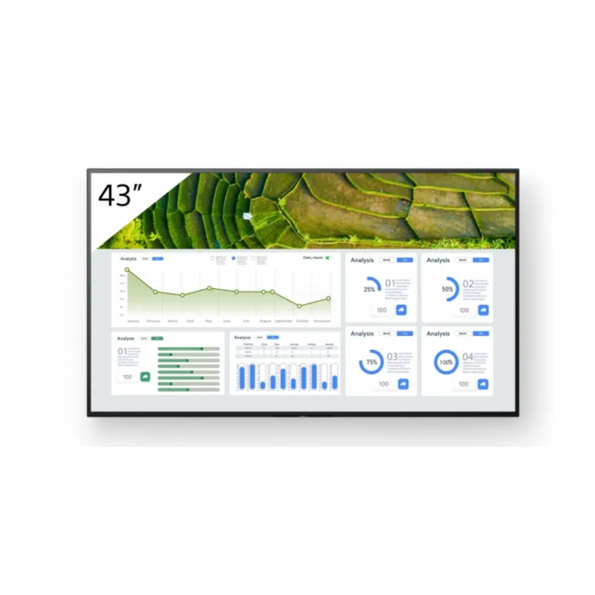FW-43BZ30L Signage-Display Digital Beschilderung Flachbildschirm 109,2 cm (43") LCD WLAN 440 cd/m² 4K Ultra HD Schwarz Android 24/7