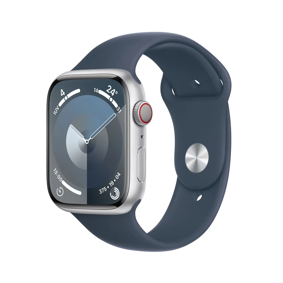 Watch S9 Aluminium Cellular 45mm Silber (Sportarmband sturmblau) M/L