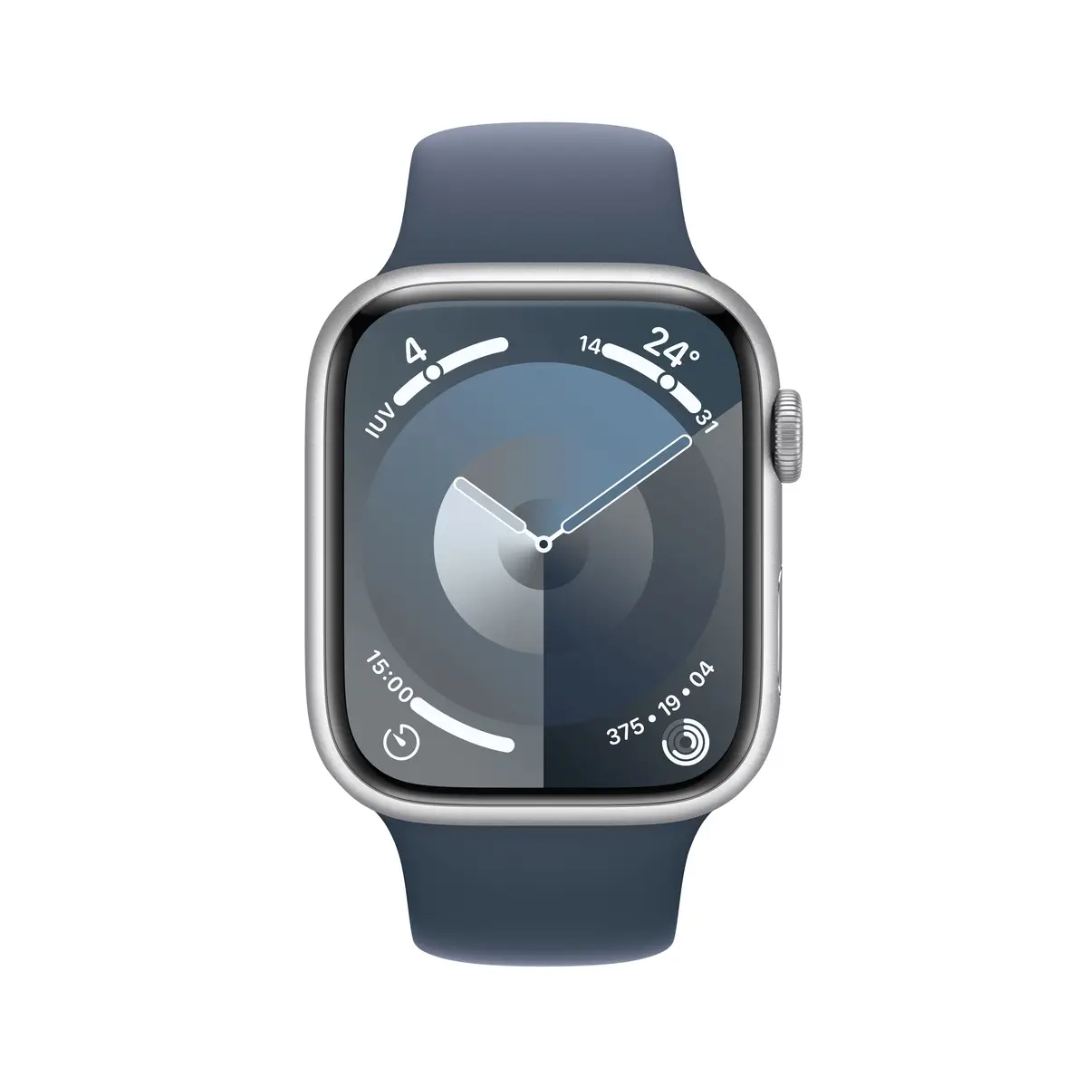 Watch S9 Aluminium Cellular 45mm Silber (Sportarmband sturmblau) M/L