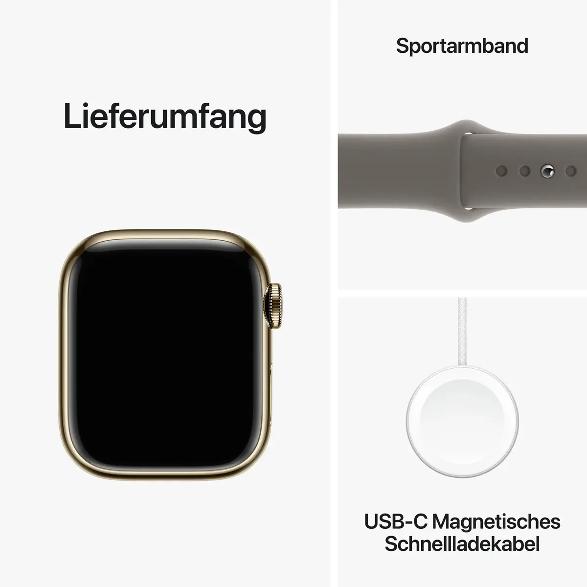 Watch S9 Edelstahl Cellular 41mm Gold (Sportarmband tonbraun) S/M