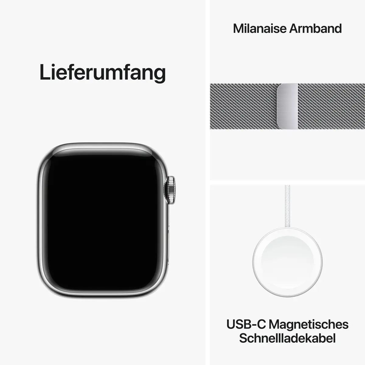 Watch S9 Edelstahl Cellular 41mm Silber (milanaise silber)