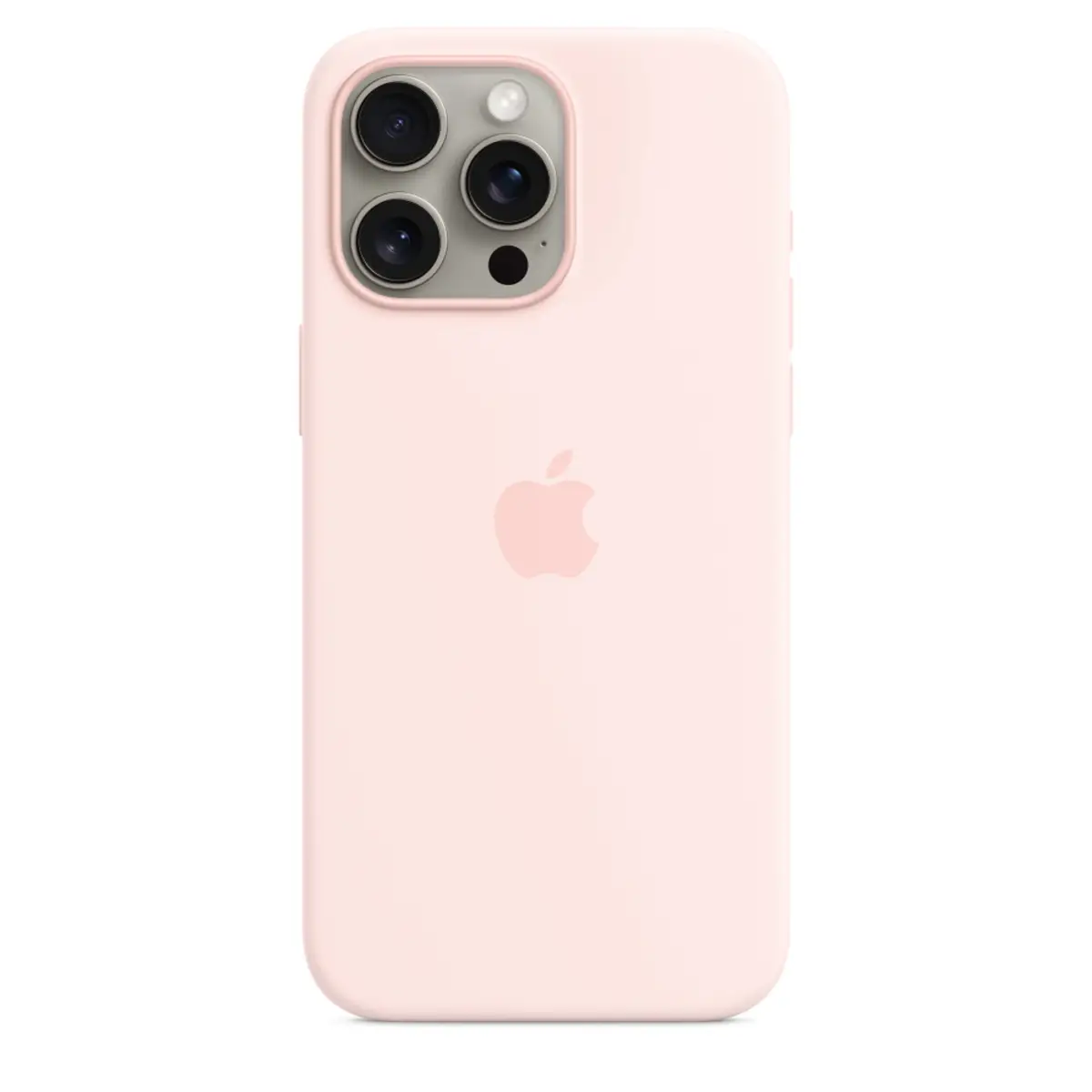 Silikon Case iPhone 15 Pro Max mit MagSafe hellrosa