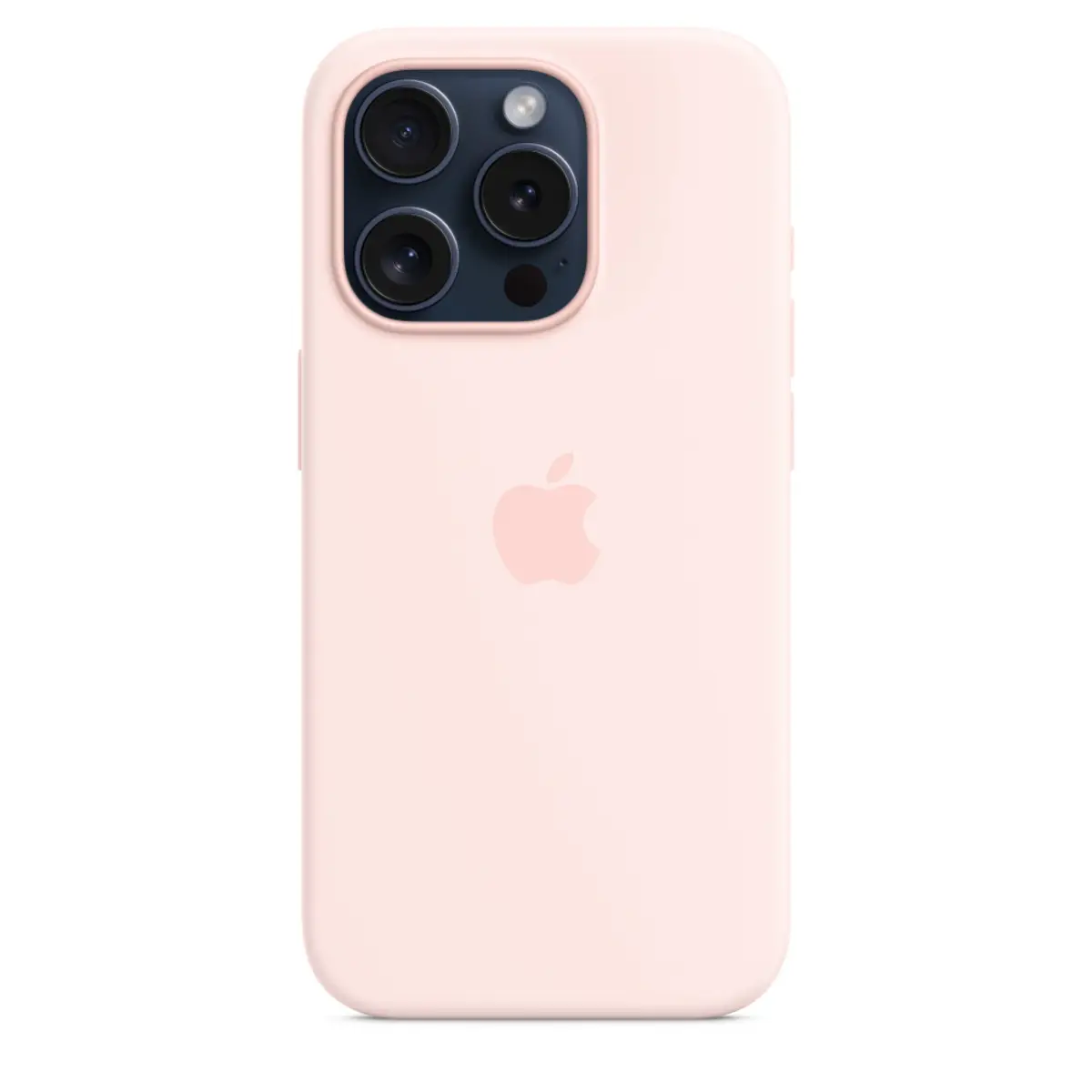 Silikon Case iPhone 15 Pro mit MagSafe hellrosa