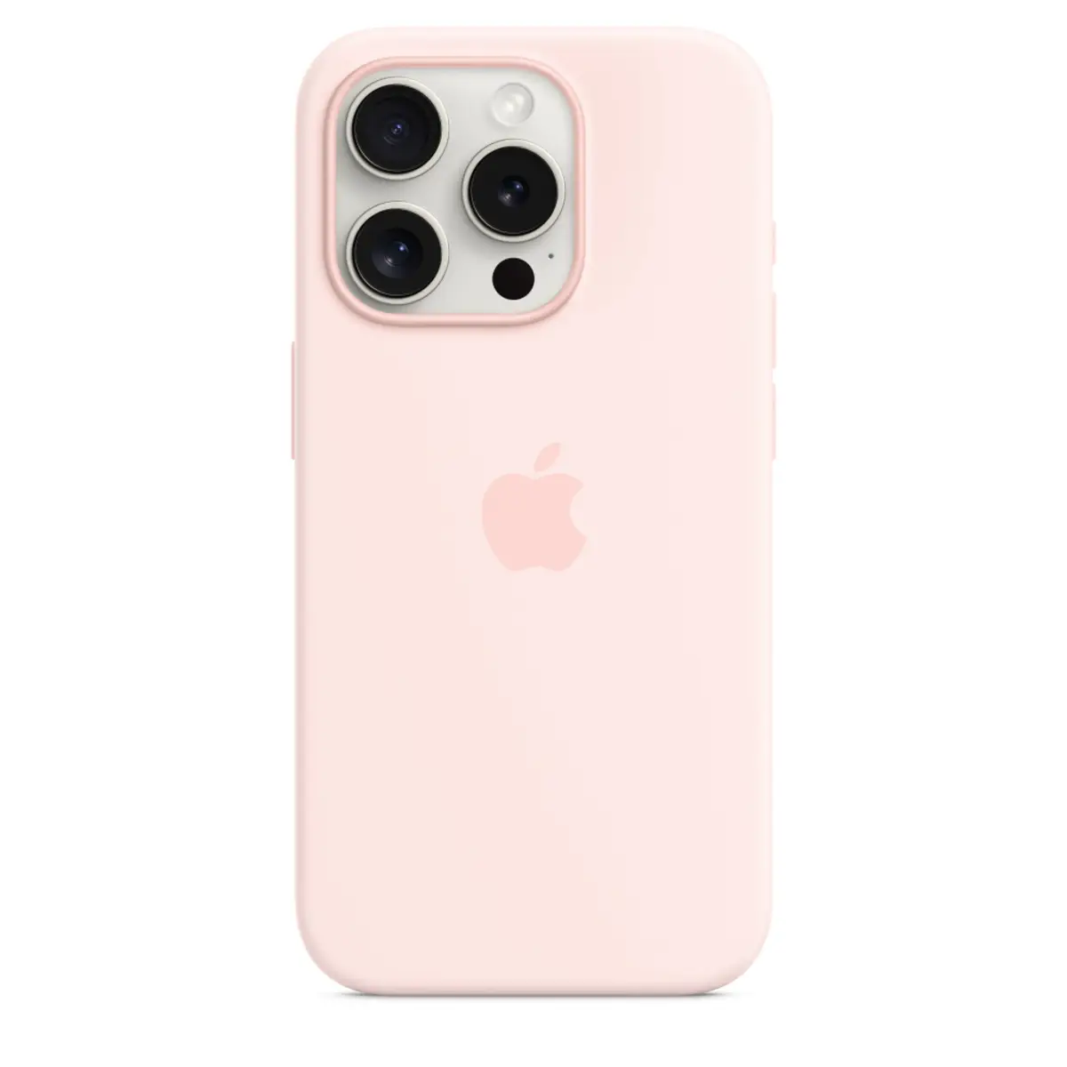 Silikon Case iPhone 15 Pro mit MagSafe hellrosa