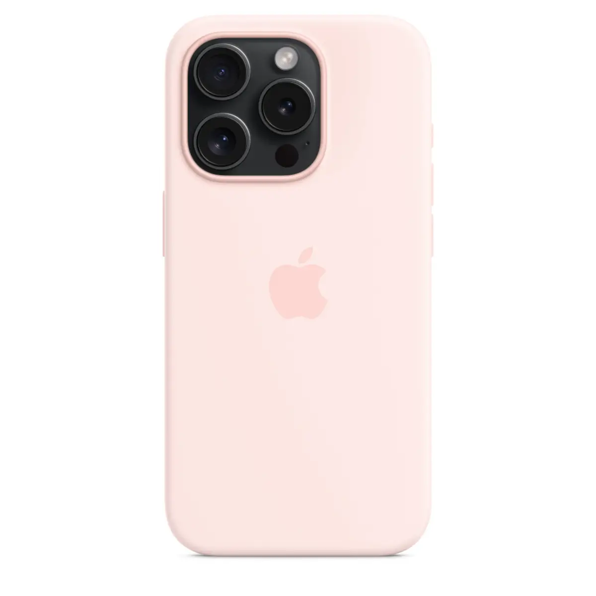 Silikon Case iPhone 15 Pro mit MagSafe hellrosa