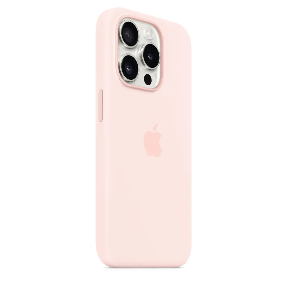 Silikon Case iPhone 15 Pro mit MagSafe hellrosa