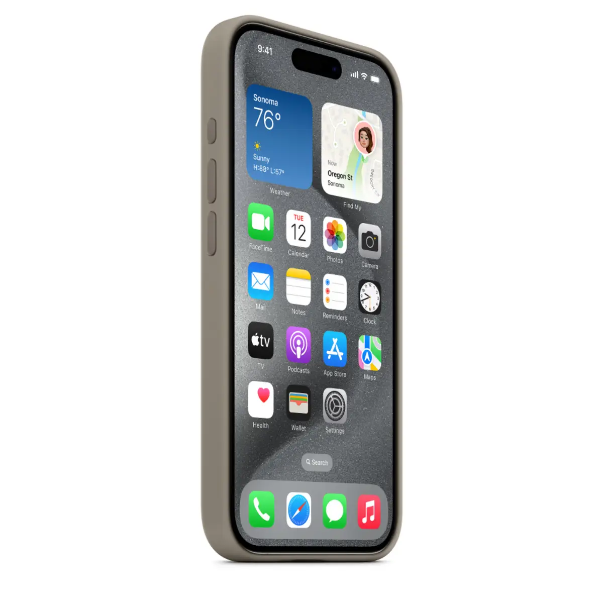 Silikon Case iPhone 15 Pro mit MagSafe tonbraun