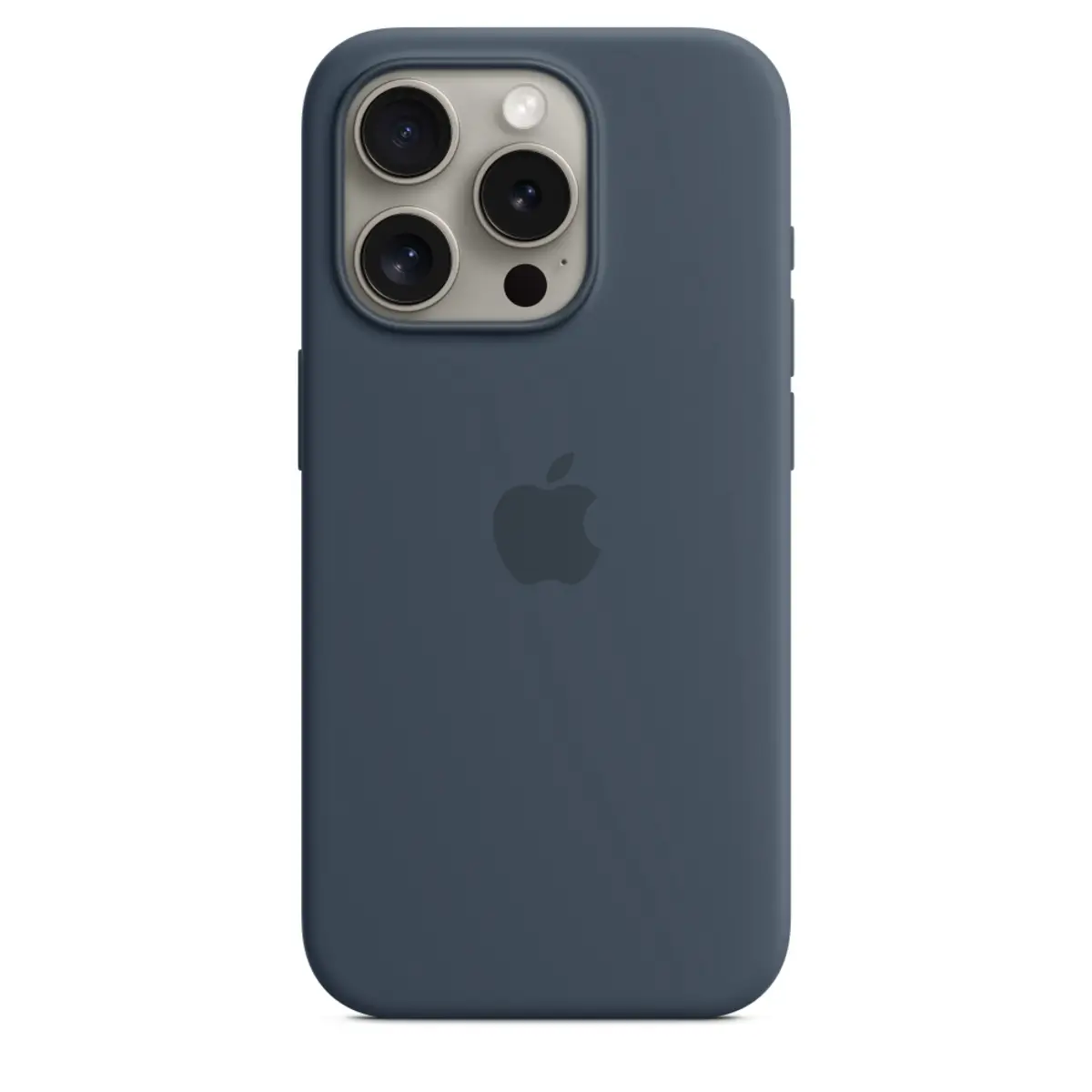 Silikon Case iPhone 15 Pro mit MagSafe sturmblau
