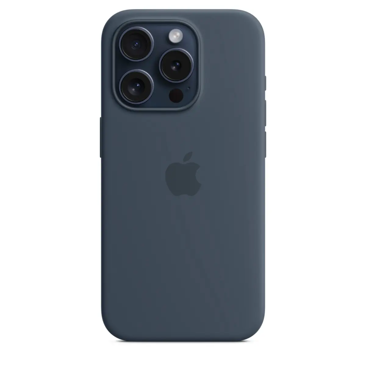 Silikon Case iPhone 15 Pro mit MagSafe sturmblau