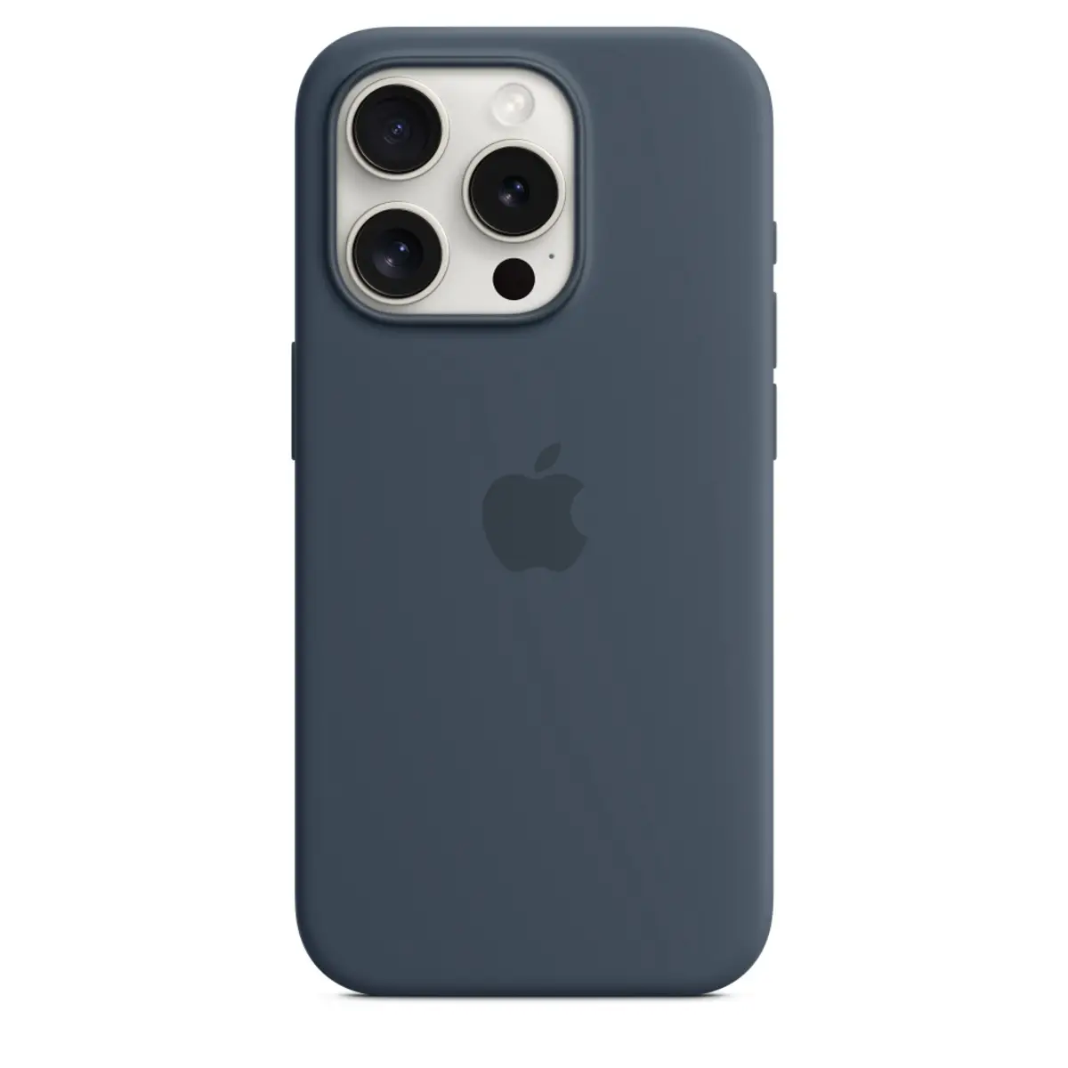 Silikon Case iPhone 15 Pro mit MagSafe sturmblau