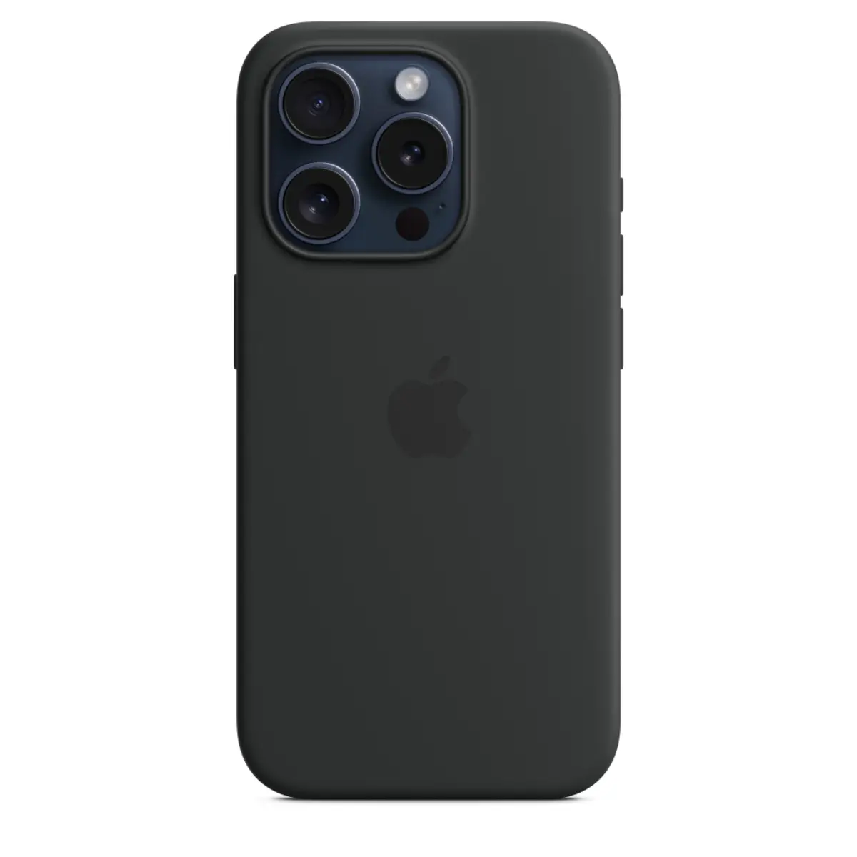 Silikon Case iPhone 15 Pro mit MagSafe schwarz