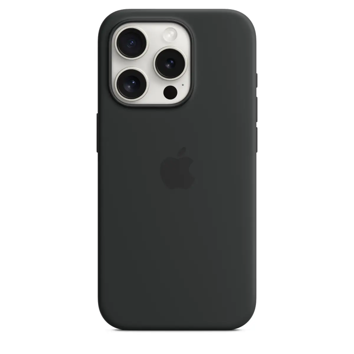 Silikon Case iPhone 15 Pro mit MagSafe schwarz