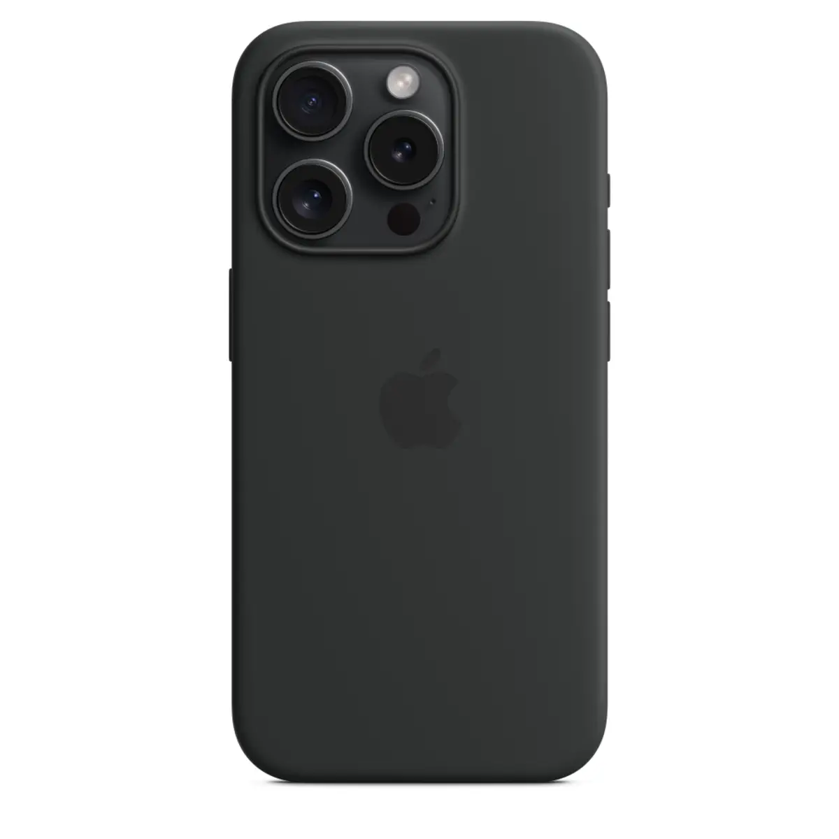 Silikon Case iPhone 15 Pro mit MagSafe schwarz