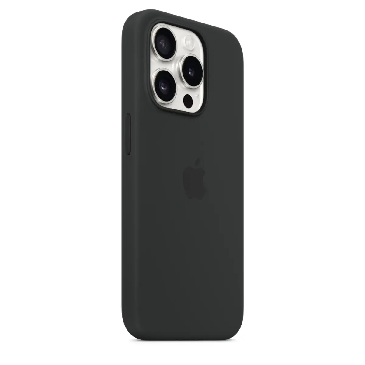 Silikon Case iPhone 15 Pro mit MagSafe schwarz