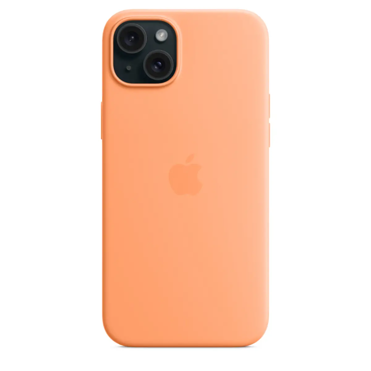 Silikon Case iPhone 15 Plus mit MagSafe sorbet orange