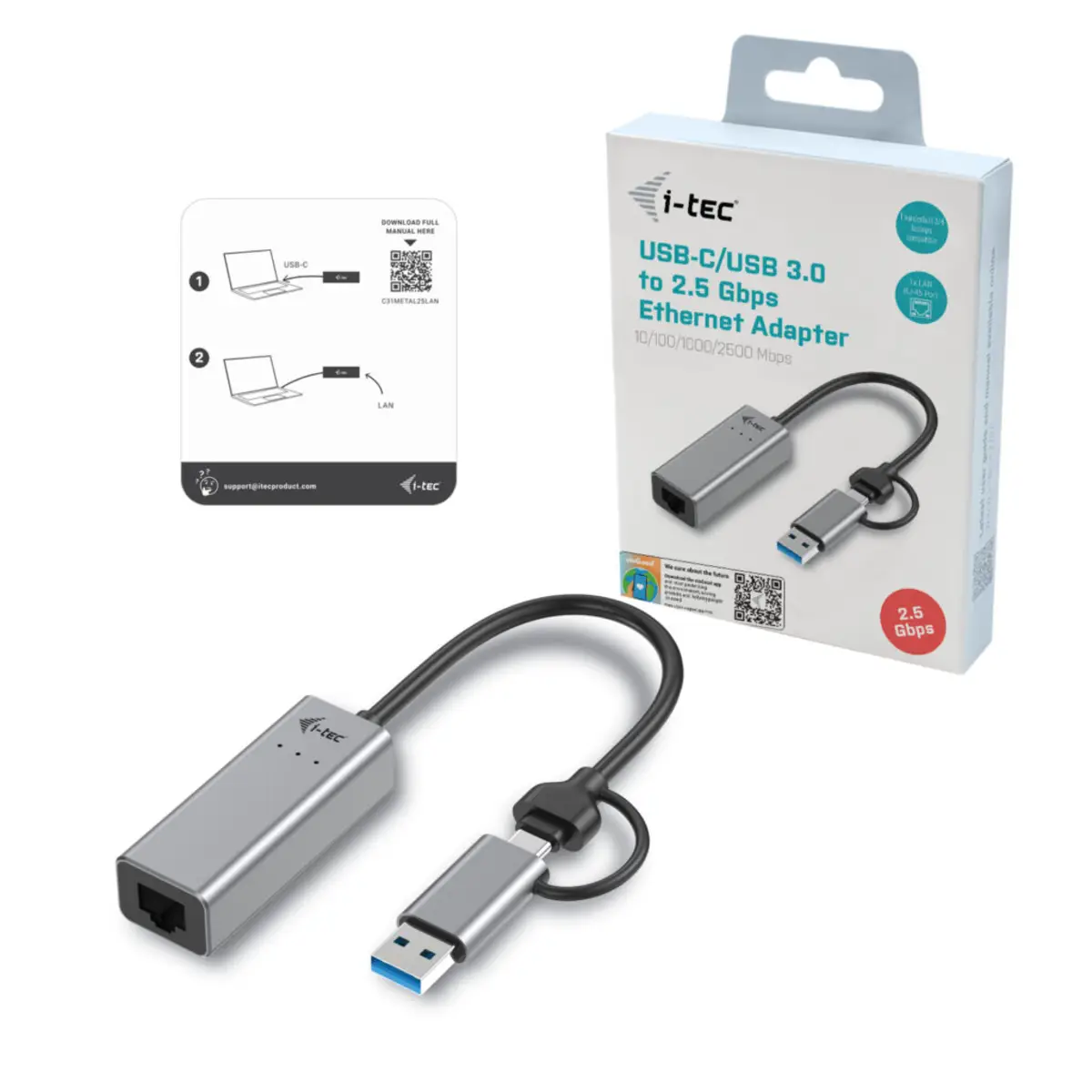 I-Tec Netzwerkadapter USB-C Metal 2,5Gbps