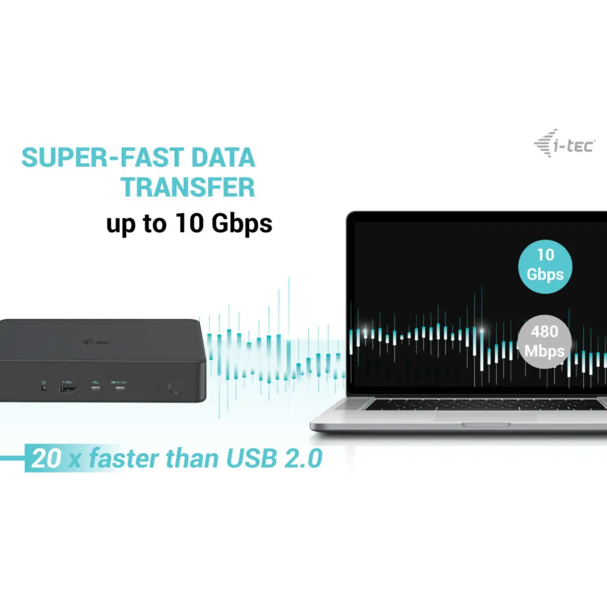 I-TEC USB 3.0 USB-C Thunderbolt 3 Professional Dual 4K Display Docking Station Generation 2 + Power Delivery 100W