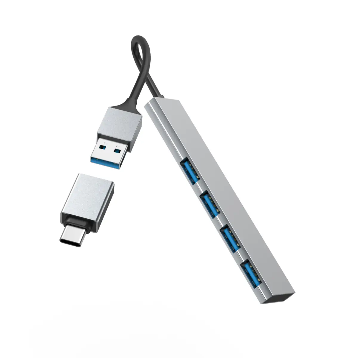 00200141 Schnittstellen-Hub USB 3.2 Gen 1 (3.1 Gen 1) Type-A 5000 Mbit/s Grau