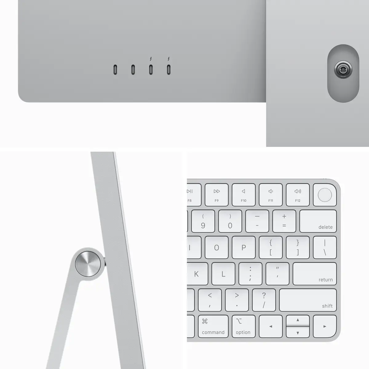 iMac silber mit Retina 4.5k Display Apple M3 8C 61cm (24") 8 GB RAM 256 GB SSD 10-Core GPU Gigabit Ethernet Magic Mouse Magic Keyboard mit Touch ID