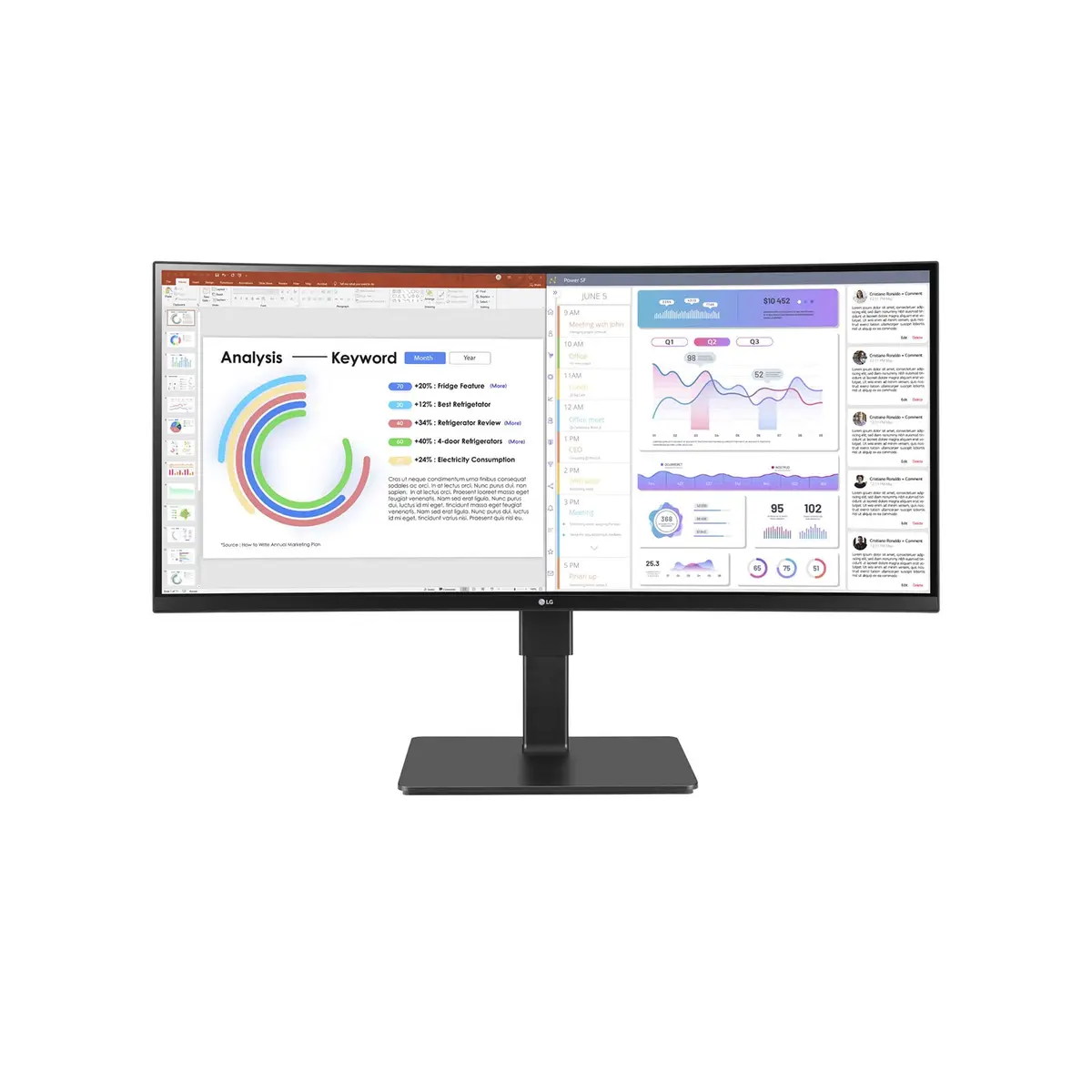 LG 34BQ77QC 86,4cm (34") 3440 x1440 Pixel 1000:1 300 cd/m² 5ms Schwarz
