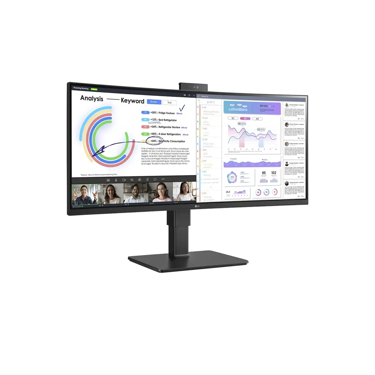 LG 34BQ77QC 86,4cm (34") 3440 x1440 Pixel 1000:1 300 cd/m² 5ms Schwarz