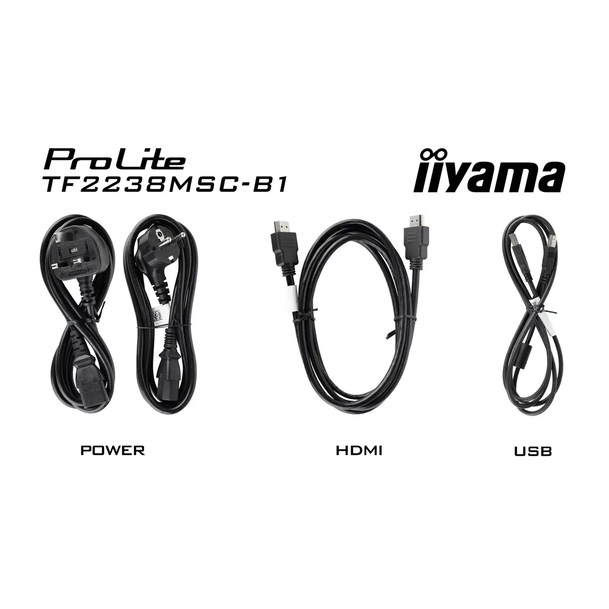Iiyama ProLite TF2238MSC-B1 LED-Monitor 54,5cm 21,5" offener Rahmen Touchscreen 1920x1080 FHD IPS 600 cd/m² 1000:1 5 ms HDMI Display
Port Schwarz Matte