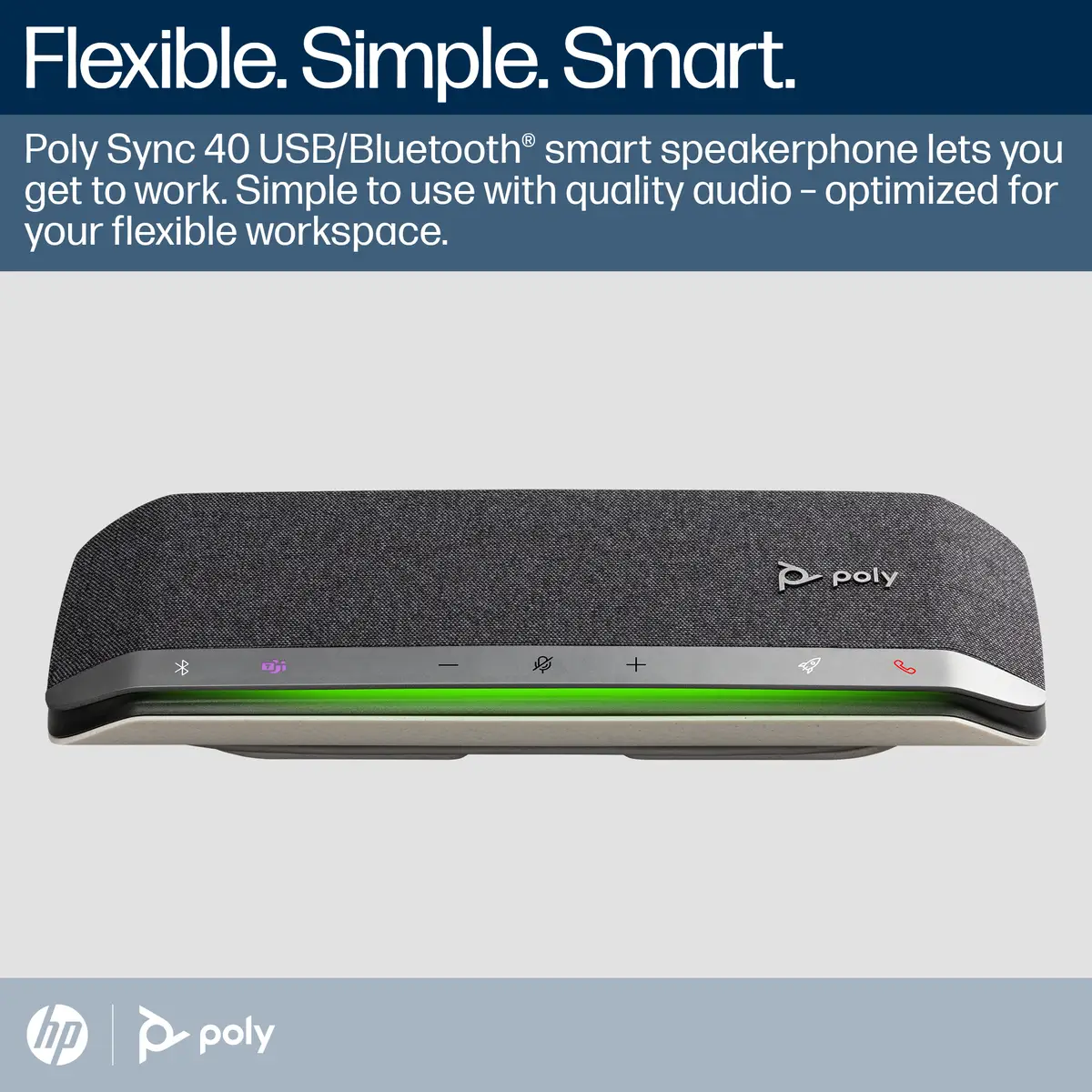 Poly Sync 40+ for Microsoft Teams (with Poly BT600) Freisprechtelefon USB-A Adapter