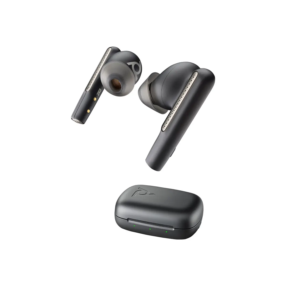 Poly Voyager Free 60 UC M True Wireless-Kopfhörer mit Mikrofon im Ohr Bluetooth aktive Rauschunterdrückung Carbon Black Zertifiziert für Microsoft Teams