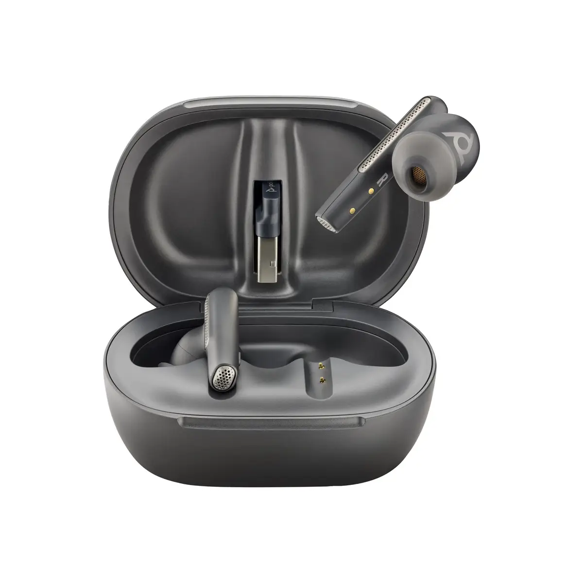 Poly Voyager Free 60 True Wireless-Kopfhörer mit Mikrofon im Ohr Bluetooth aktive Rauschunterdrückung Carbon Black