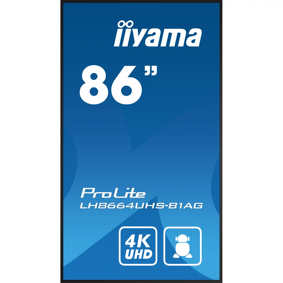 ProLite LH8664UHS-B1AG 217,4 cm 85,6" LCD-Display mit LED-Hintergrundbeleuchtung Digital Signage mit mit SoC Mediaplayer Android 4K UHD (2160p) 3840x2160 Pixel 16:9 500cd/m² 1200:1 8ms Schwarz