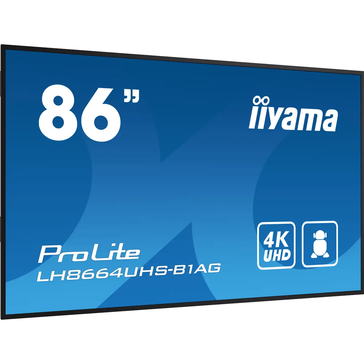 ProLite LH8664UHS-B1AG 217,4 cm 85,6" LCD-Display mit LED-Hintergrundbeleuchtung Digital Signage mit mit SoC Mediaplayer Android 4K UHD (2160p) 3840x2160 Pixel 16:9 500cd/m² 1200:1 8ms Schwarz