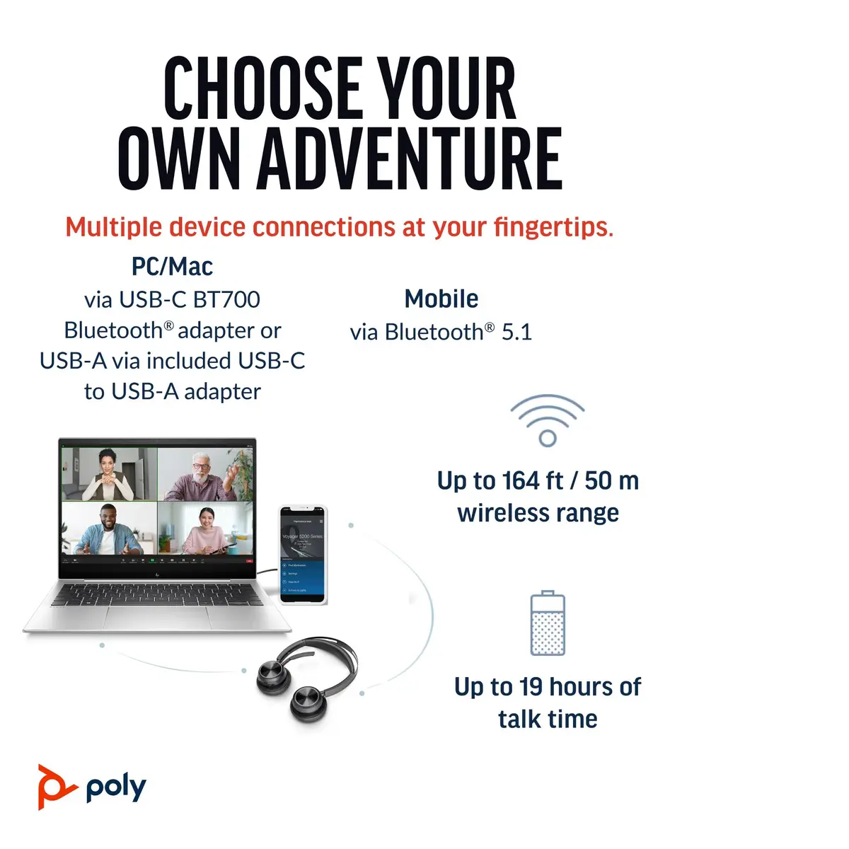 Poly Voyager Focus 2 UC Kopfhörer Verkabelt & Kabellos Kopfband Büro/Callcenter USB Typ-A Bluetooth Schwarz