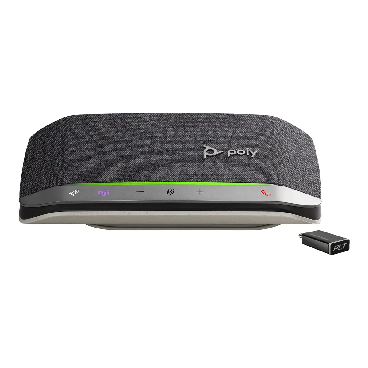 POLY Sync 20+ USB-C Freisprecheinrichtung für Microsoft Teams zertifiziert Mobiltelefon/PC Schwarz Silber 55 dB 0,715m IP64 Tasten Berührung