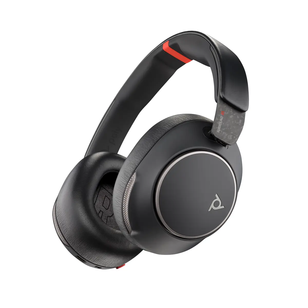 Poly Voyager Surround 85 UC Kopfhörer USB Typ-C Bluetooth mit Ladestation Schwarz
