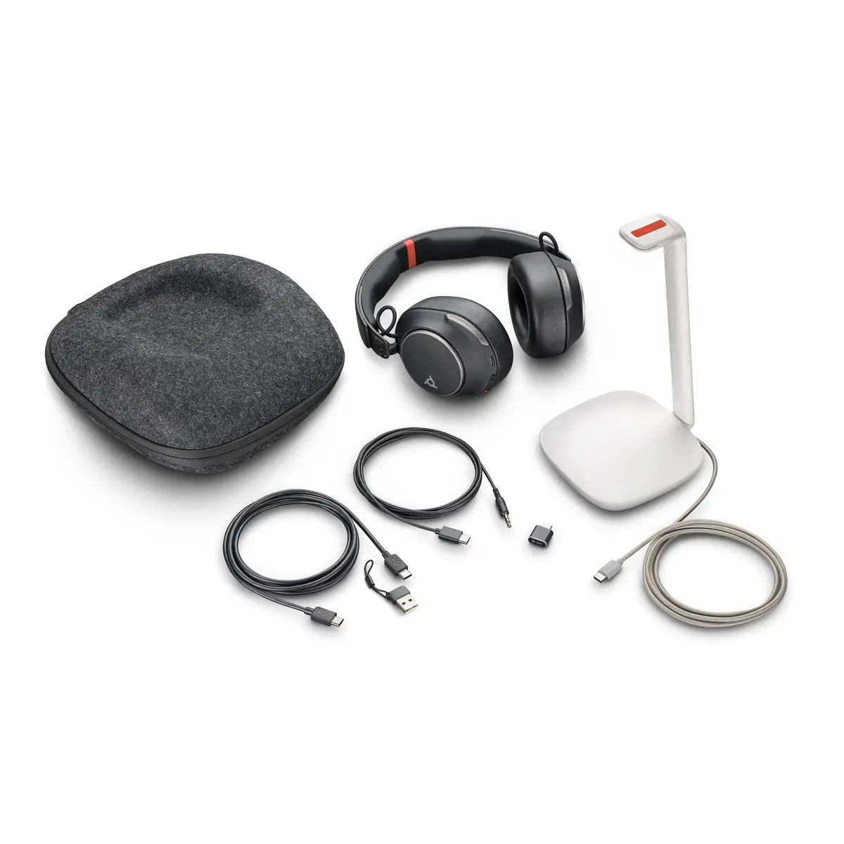 Poly Voyager Surround 85 UC Kopfhörer USB Typ-C Bluetooth mit Ladestation Schwarz