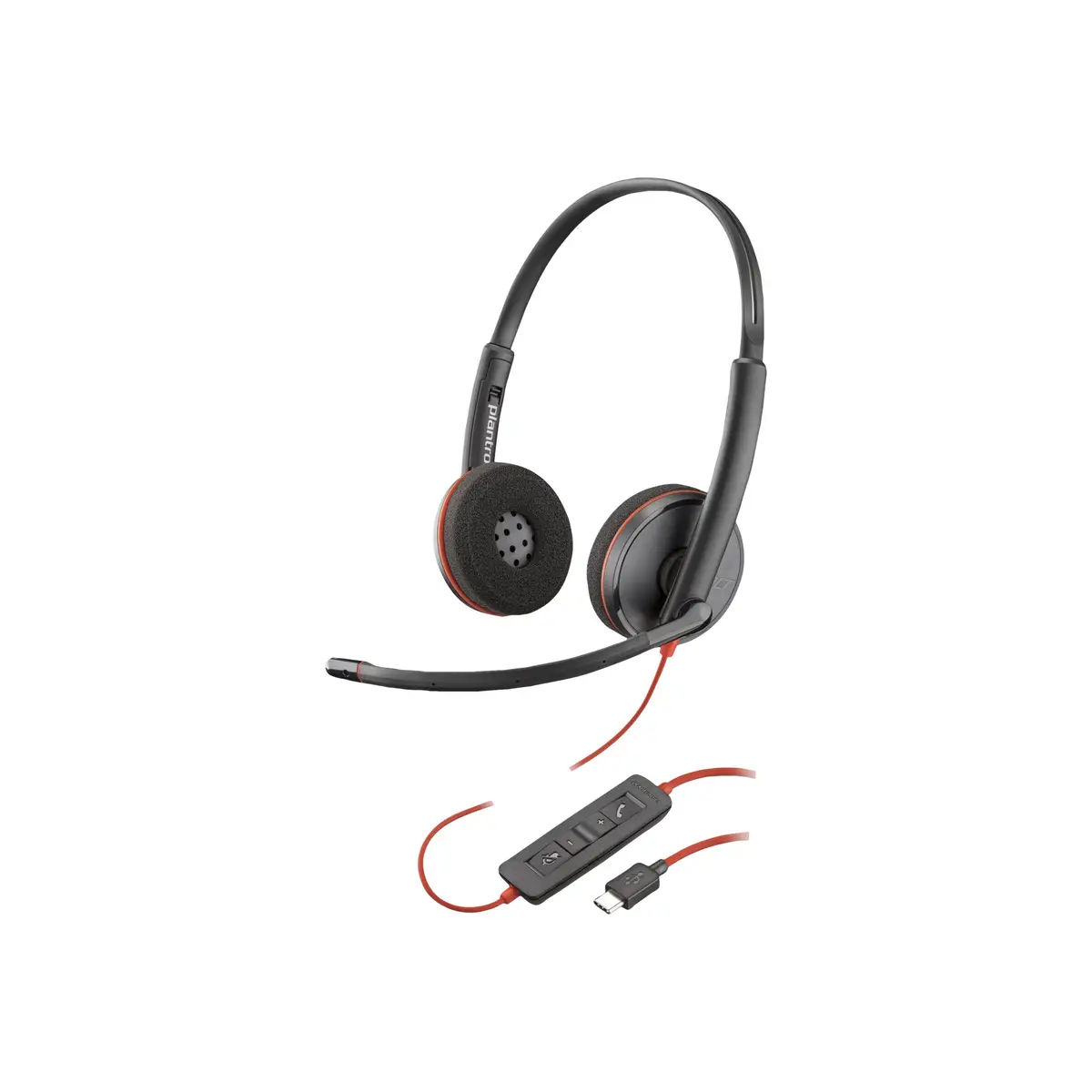 Poly Blackwire 3220 Headset USB-C auf USB-A Adapter Schwarz