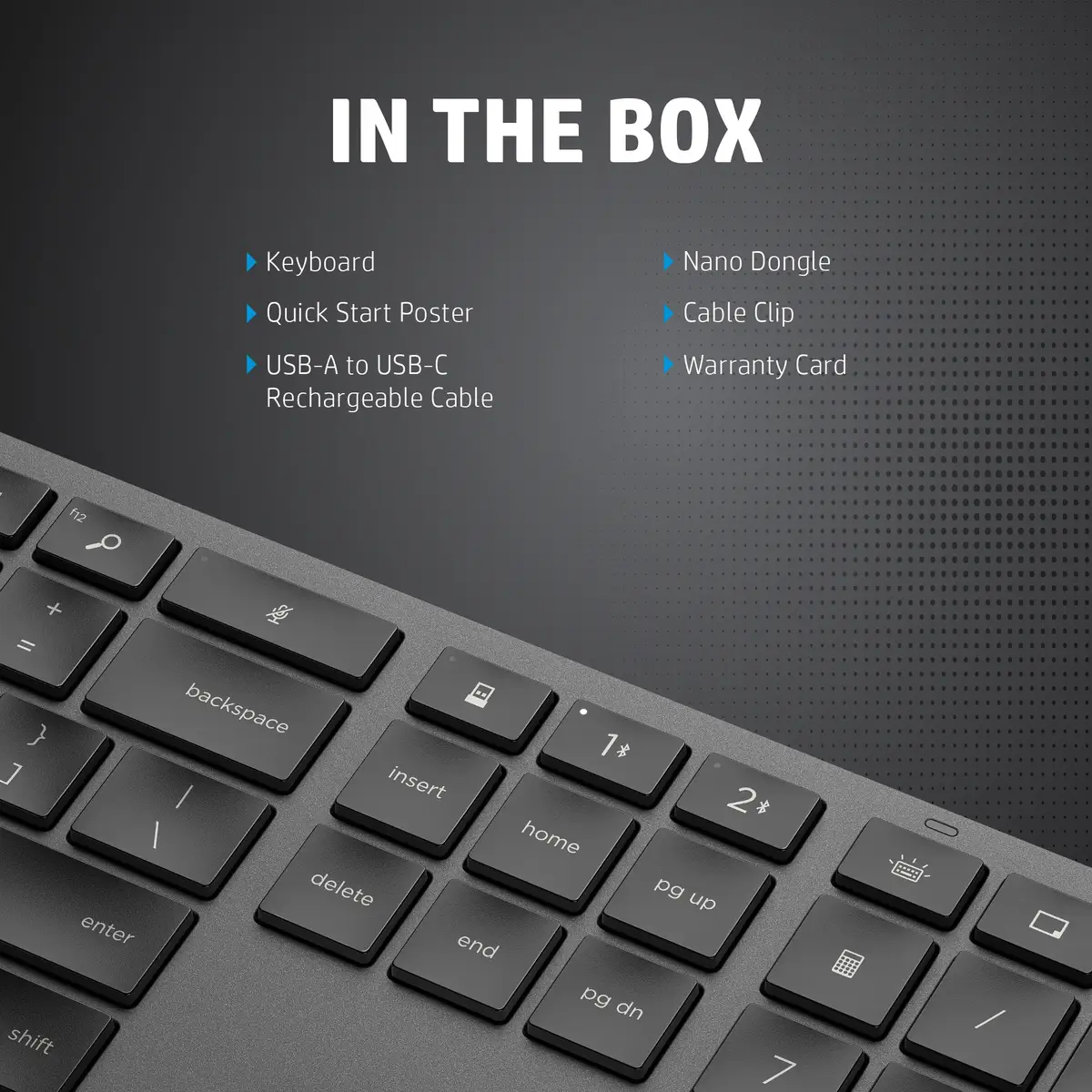 975 Drahtlose Dual-Mode-Tastatur, Volle Größe (100%), Kabellos, RF Wireless + Bluetooth, Schwarz